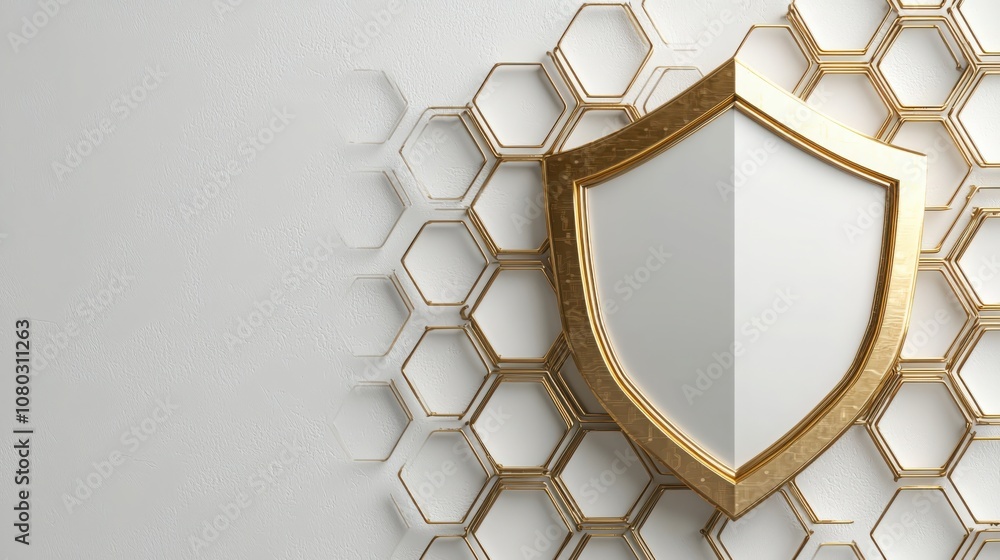 Aufkleber create a detailed digital shield symbol featuring a unique hexagonal pattern for enhanced visual app