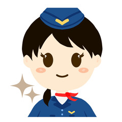 Stewardess or air hostess in profession