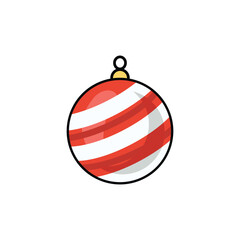 Red and White Striped Christmas Ornament for Holiday Decorations