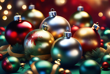 Fototapeta premium Stars and Spheres: Festive Beauty