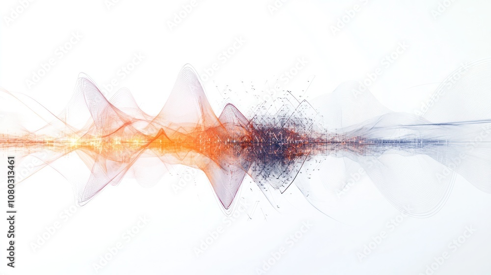 Poster showcasing a series of luminous quantum bits arranged in a circular pattern,