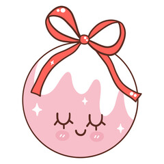 Groovy christmas decoration set. Vector illustration.