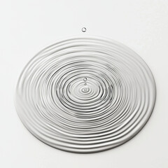 Fototapeta premium Circular water ripples on solid white background