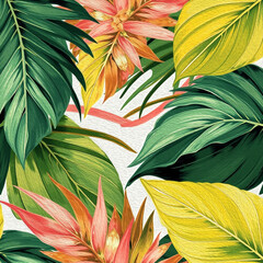 Palm leaves . Artistic brush strokes. Botanical illustration for printing on wall decorations.