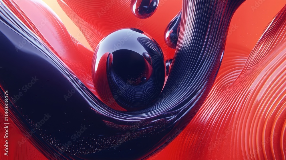 Poster 3d geometric shapes seamlessly blending into a vibrant 2d background, creating a sense of depth and 