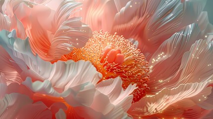 digital technology particle luminous peony illustration poster background