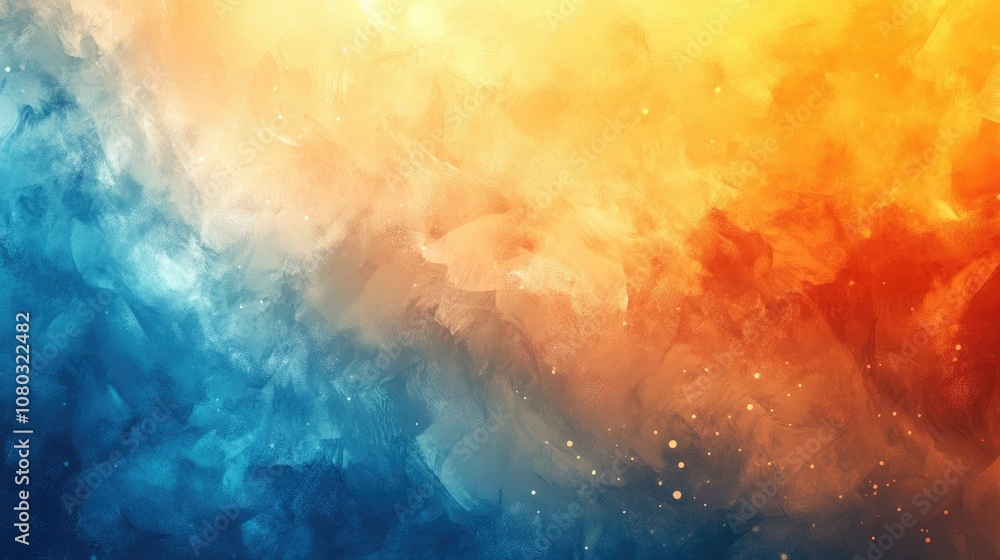 Aufkleber abstract artistic background featuring vibrant colors blending from warm orange and yellow to cool b