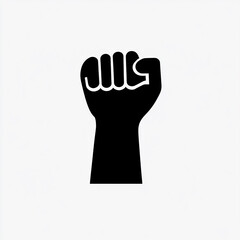 Obraz premium A black and white silhouette of a clenched fist.