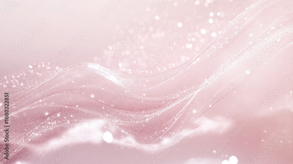 Poster soft pink abstract background with gentle waves and sparkling elements for elegant designs and creat