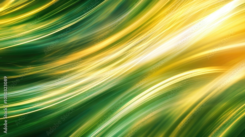 Poster vibrant swirling abstract background with flowing green and yellow tones for dynamic designs and mod