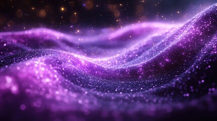 Fototapeta premium Abstract representation of cosmic waves in purple hues.