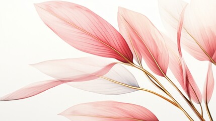 A delicate arrangement of soft pink and white leaves on a light background.