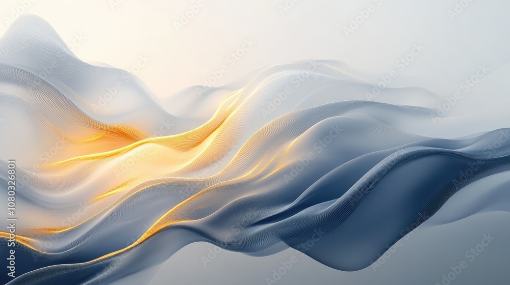 Poster abstract waves of light and color flowing gracefully in a softly lit background suggesting serenity 