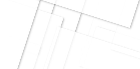 Modern white and gray technology concept diamond triangle geometric line background. Creative design with white boxes and 3d white rectangle business card. soft shadows as pattern, top view. squares.