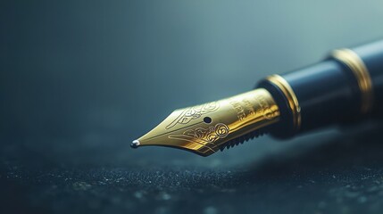 Discover the elegance of a luxury fountain pen featuring a golden nib and sleek black barrel