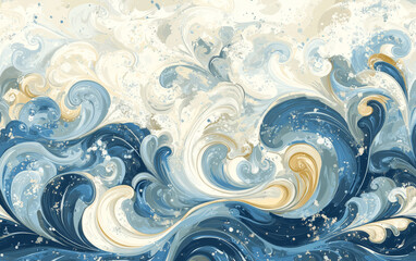 The classical traditional Chinese element wave texture art background
