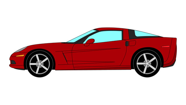 Chevrolet Corvette USA Sport Car Vector Auto Classic Icon Speed
