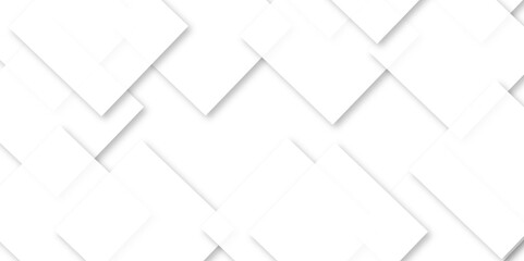 Modern white and gray technology concept diamond triangle geometric line background. Creative design with white boxes and 3d white rectangle business card. soft shadows as pattern, top view. squares.