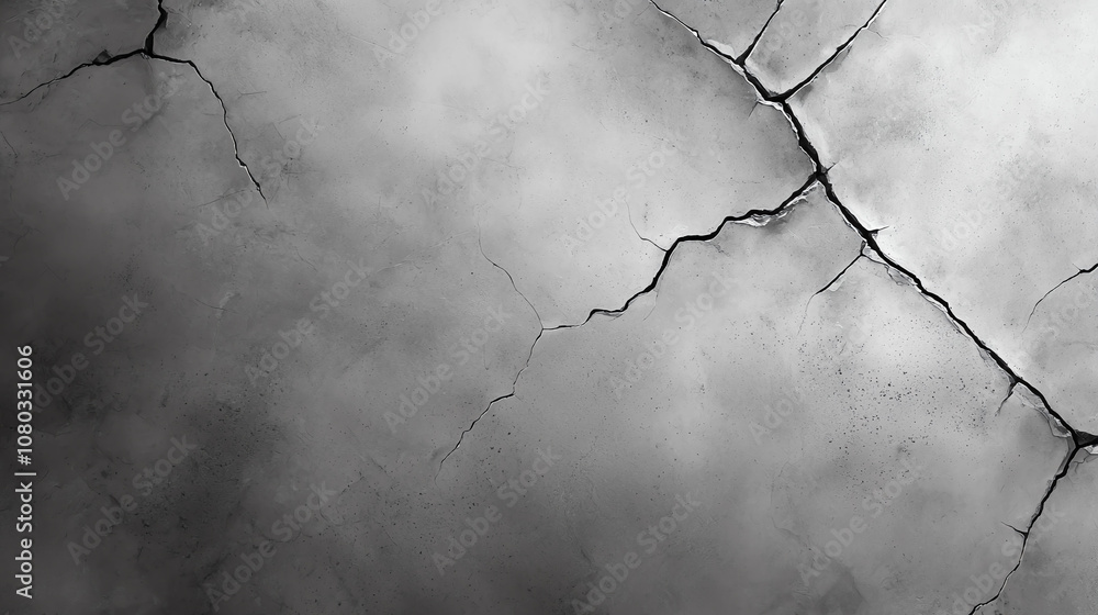 Aufkleber abstract background rough cracked concrete texture in grayscale, showcasing intricate patterns and d