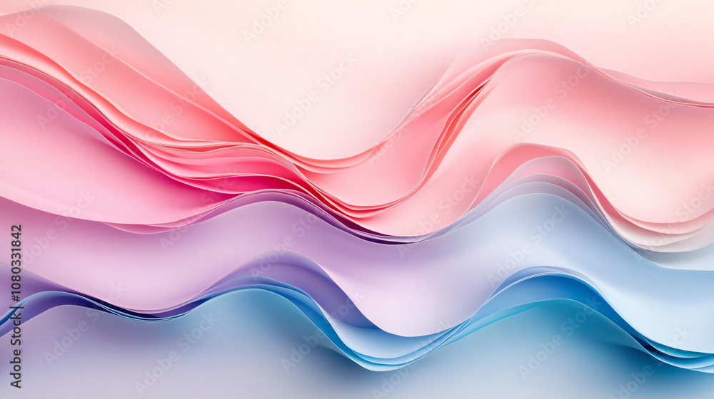 Poster abstract background wavy lines in soft pastel colors create soothing and harmonious pattern, blendin