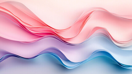 Fototapeta premium Abstract background Wavy lines in soft pastel colors create soothing and harmonious pattern, blending shades of pink and blue for calming visual effect
