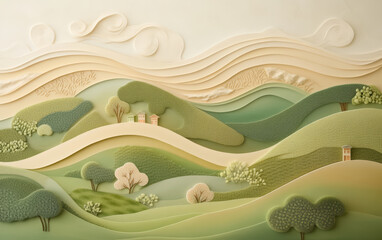 Traditional Chinese style of minimalist landscape painting art background
