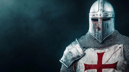 crusader soldier on black background, ai generated
