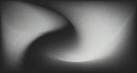 Grainy  monochrome black grey abstract background, white illuminated spots on black, noise texture effect for design
