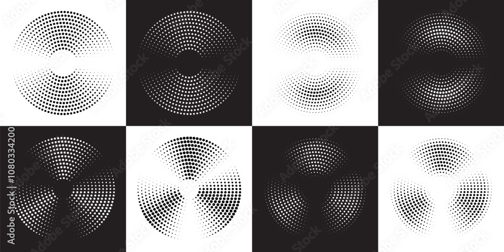 Poster modern abstract background. circle halftone dots designs. collection of round templates, design elem