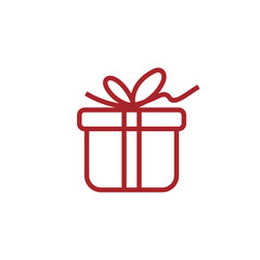 Minimalist Gift Vector Icon with Ribbon