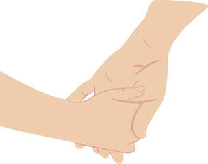 Parent Holding Child Hand, Family Love Illustration