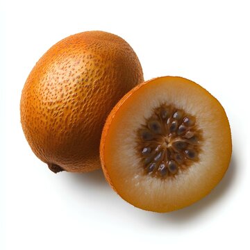 Manilkara zapota fruit isolated on white background with shadow. sapodilla, sapote, chicozapote, chicoo, chicle, naseberry, nispero, or soapapple on white background