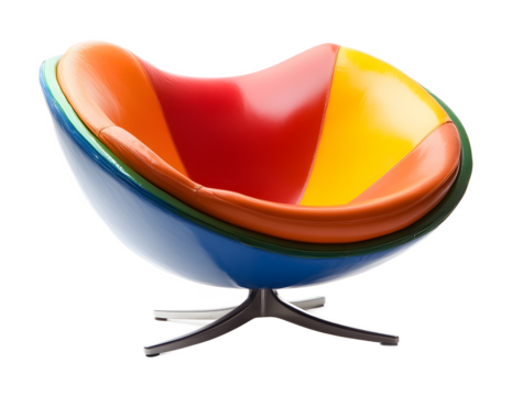 Modern tulip chair on a transparent background. isolated background.