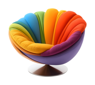Modern tulip chair on a transparent background. isolated background.