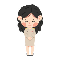 woman bowing apology bow paying respect