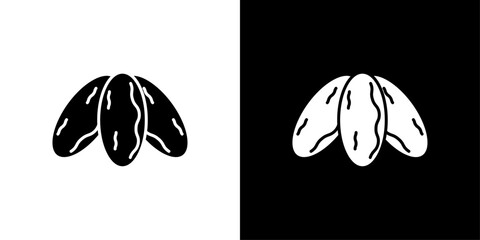 Arab date fruit icon Outline sign symbol set