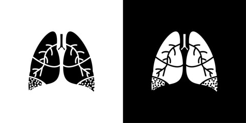 Asthma icon Outline sign symbol set