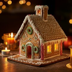 Gingerbread is a sweet, spiced cookie or cake, often decorated, popular during holidays like Christmas.