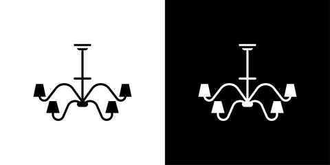Chandelier icon Outline sign symbol set