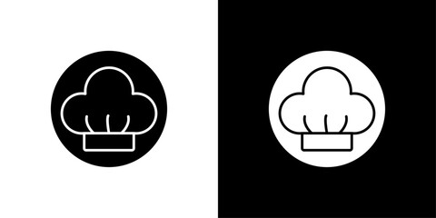 Chef hat icon Outline sign symbol set