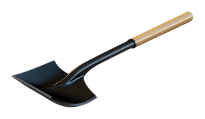 Modern shovel on a transparent background. isolated background.