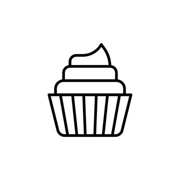 recommend clip art: Cupcake outline icons, minimalist vector illustration ,simple transparent graphic element .Isolated on white background