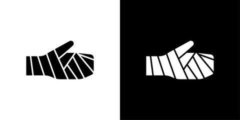 hand accident icon Outline sign symbol set