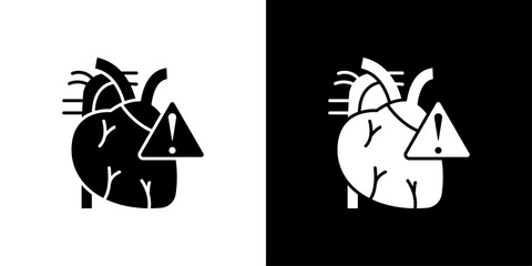 Heart risk icon Outline sign symbol set