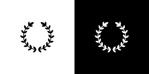 laurel wreath icon Outline sign symbol set