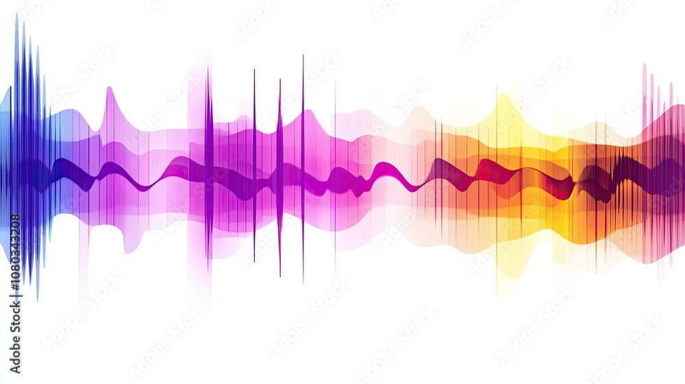 Aufkleber abstract sound waves in vibrant colors representing music frequencies and audio visualization for cr