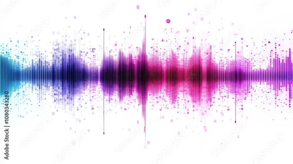 Aufkleber vibrant sound wave graphic with colorful gradients, visualizing audio frequencies and dynamic energy