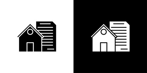Mortgage loan icon Outline sign symbol set
