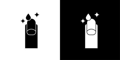 Nail care icon Outline sign symbol set