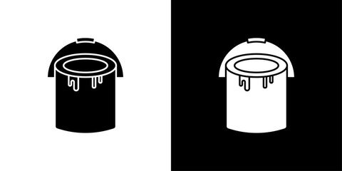 paint bucket icon Outline sign symbol set